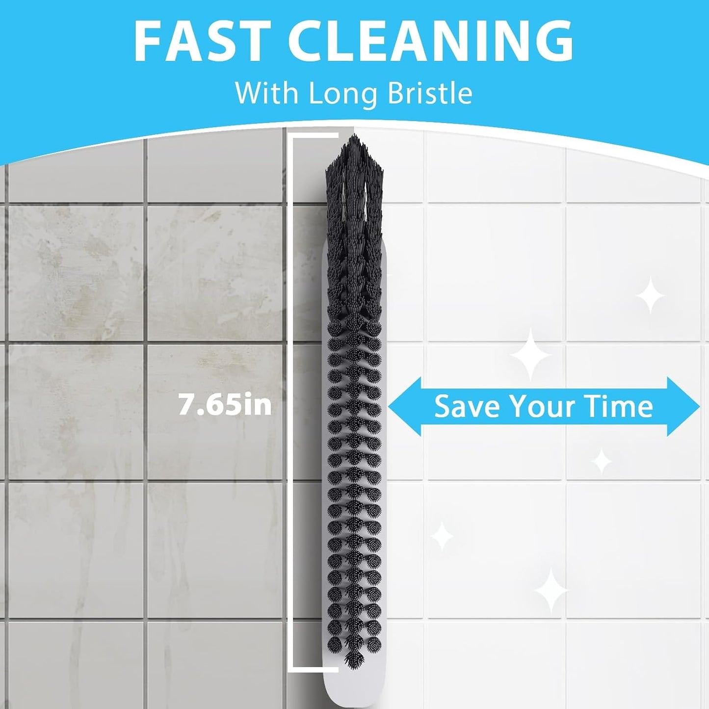 Lumkew Grout Cleaner Brush for Floors Tile Corner, V Shape Stiff Scrubber Cleaning Bathroom Shower, Blue,1 Pcs