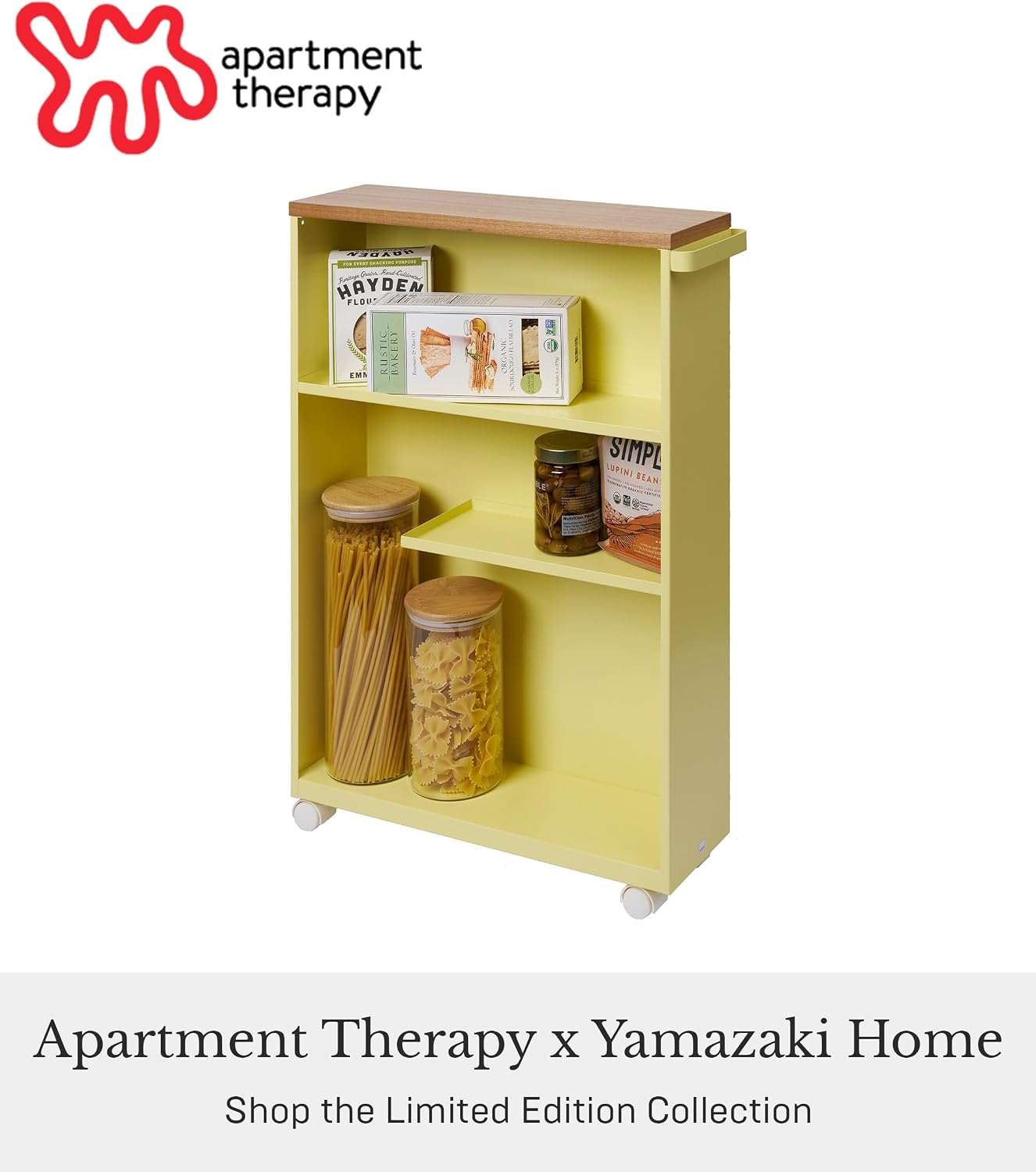 Yamazaki Home Slim Rolling Storage Cart – Narrow Bathroom Storage Cabinet With Handle, Slim Bathroom Storage Cart With Wheels, Easy Assembly, Steel + Wood, White, 27" - Steel -