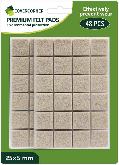 Felt Furniture Pads for Hardwood Floors 48 PCS, Furniture Pads, Floor Protectors for Hardwood Floors, Felt Pads for Furniture, Round, Dark Brown
