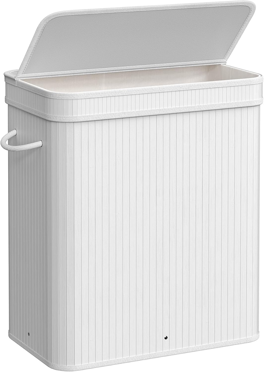 SONGMICS Laundry Hamper with Lid, Bamboo Launry Basket with Handles, Foldable Storage Basket for Laundry Room, Bedroom, 100L, Brown ULCB063K02