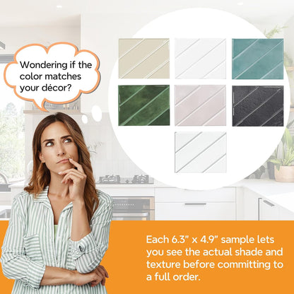STICKGOO 10 Sheets Thicker Herringbone Peel and Stick Backsplash, 12.6”×9.7” Stick on Wall Tiles, Self Adhesive Tile Sticker for Kitchen Backsplash and Bathroom, White with Grey Grout