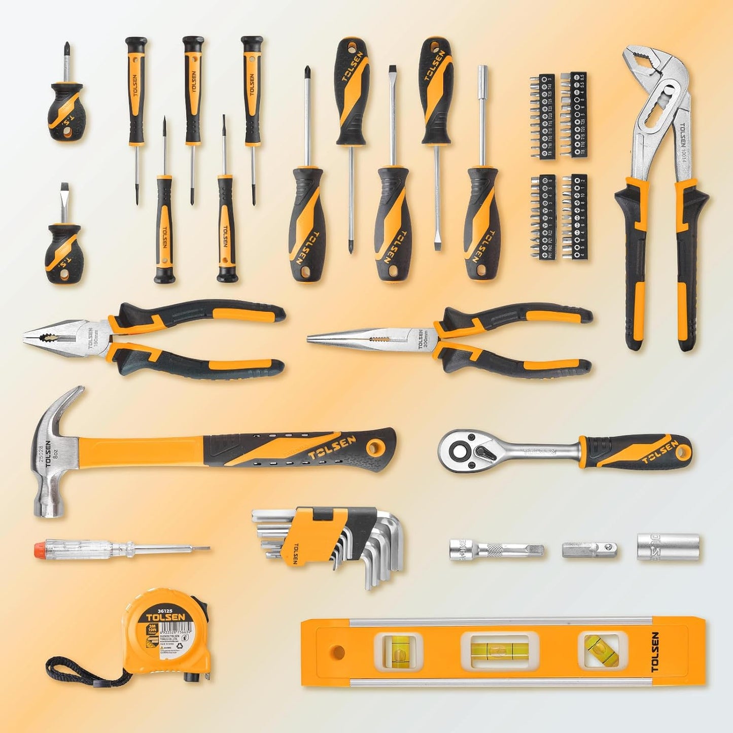 TOLSEN Auto Repair Tool Set Home Mechanic Tool Kit with Toolbox | Portable Complete General Basic Home Tool Kit and Reversible Ratchet Socket Set for Men Women