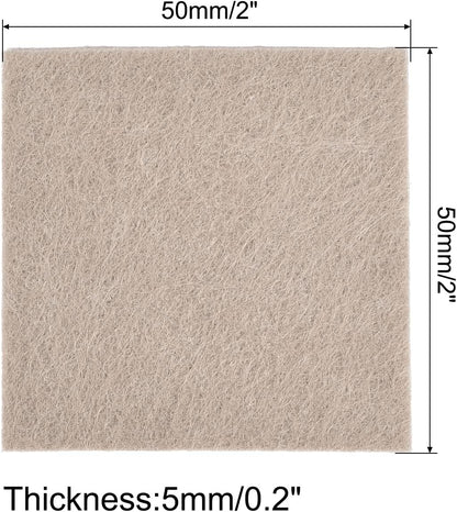 uxcell Felt Furniture Pads Self Adhesive Square Furniture Felt Pads, Anti Scratch Floor Protectors for Furniture Legs Hardwood Floor 2 Inch x 2 Inch Beige 12pcs
