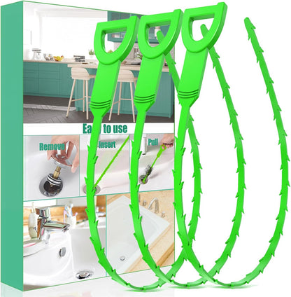 Drain Snake Hair Drain Clog Remover - 3 Pack Shower Snake Sink Unclogger Tool with Exquisite Packaging