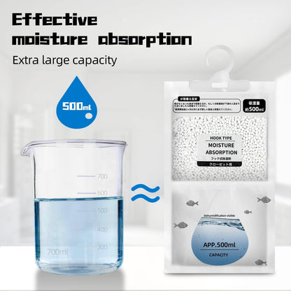 Hanging Moisture Absorbers, Portable Dehumidifier Bags.Fragrance Free Humidity Absorber for Closet, Suitable forBedroom, Bathroom, Kitchen