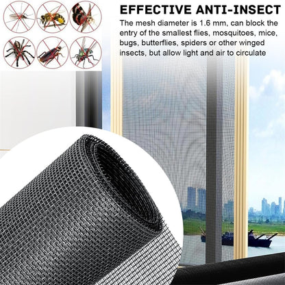 Pet Proof Window Screen Replacement Adjustable Fiberglass Screen Repair Kit 47.2 x 98.4 Inch Insect Screen Net Sliding Mesh Roll for Door Patio Porch Windows