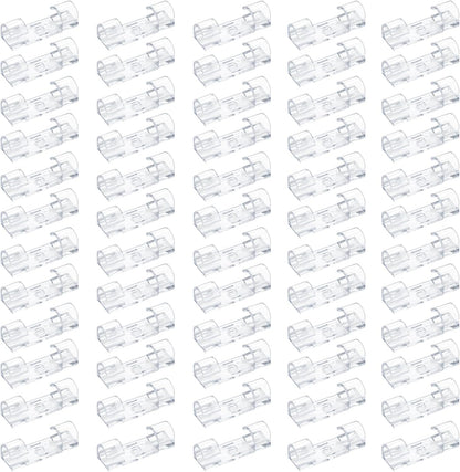 Clear Adhesive Cable Clips – Strong Nylon Wire Holders for Desk, Wall, Car, and Light Cord Management (60-Pack, Indoor/Outdoor Use)