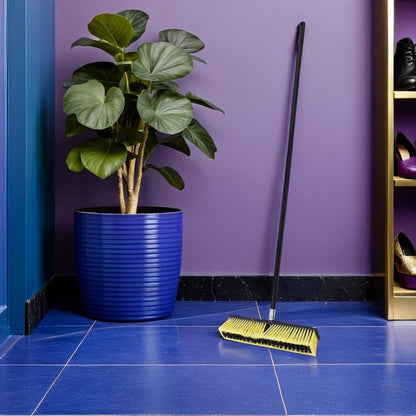 Heavy Duty Outdoor Push Broom with Long Handle for Concrete and Floor Cleaning, Pp Bristles for Large Surface Cleaning, for Street, Patio, Driveway, and Garage Use