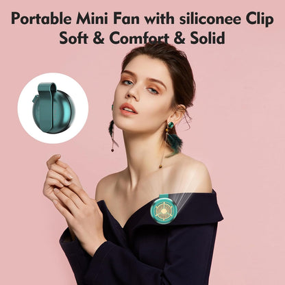 Portable Silent Mini Bladeless Electric Fan,Small fan Clip on for Shirt & Waist,2026 New Mini Bladeless Fan Clip On,Adjustable 3-Speed For Outdoor & Travel & Office, Travel Accessories, Gift (white)