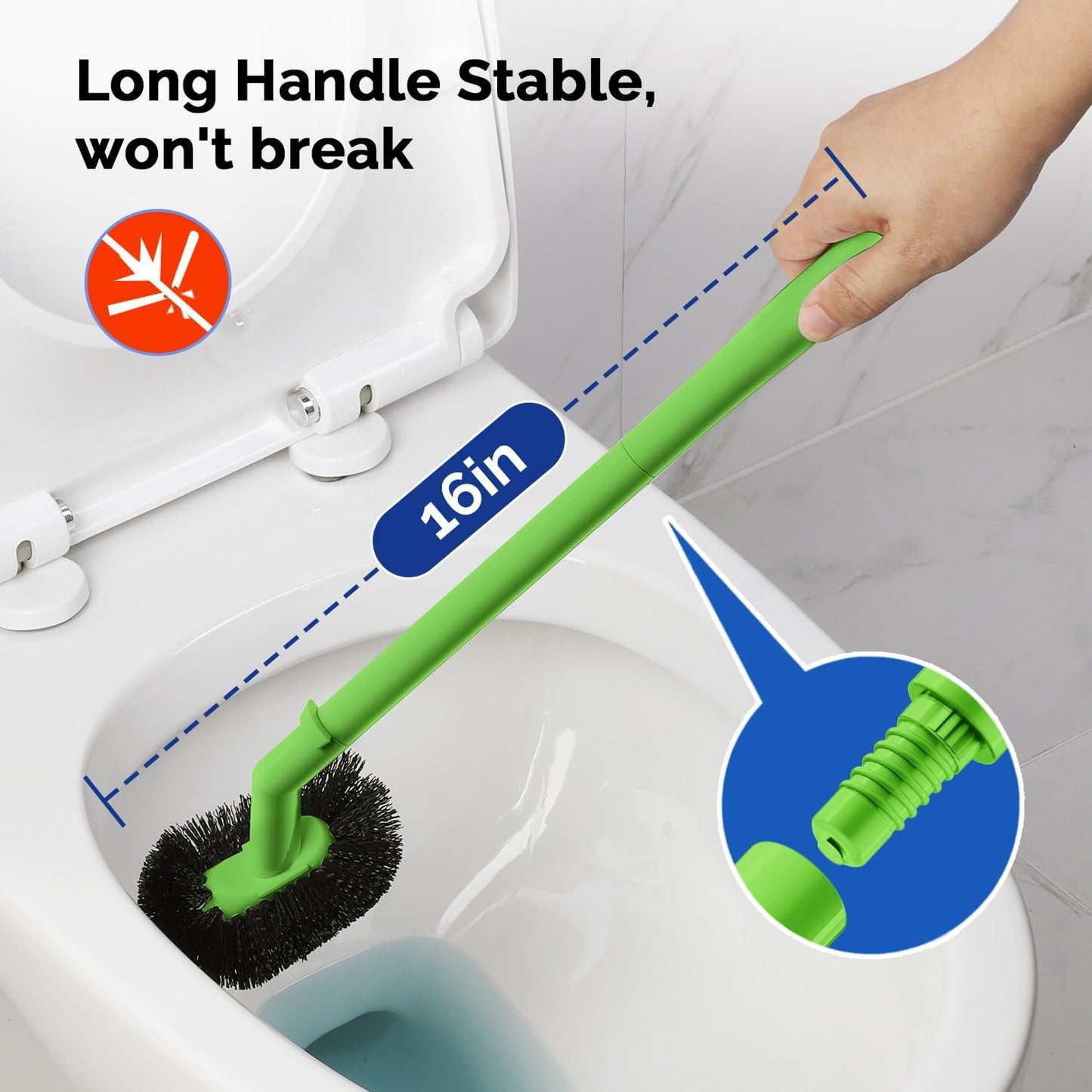 HAMITOR Toilet Plunger Bowl Brush Combo：Heavy Duty Rubber for Drain Clog Remover - Curved Design Bristles for Deep Cleaning Under Rim - Compact Bathroom Cleaning Tools for New Homet Essentials - White