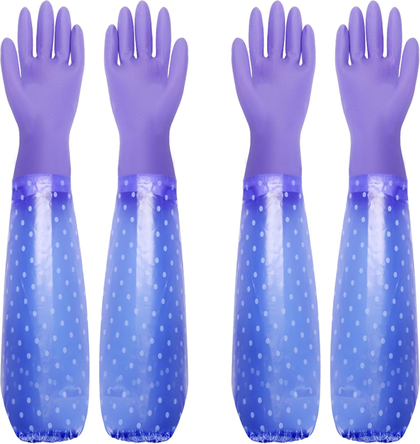 XANGNIER Long Gloves for Cleaning Bathroom,Waterproof Chemical Resistant Gloves Elbow Length,Pvc Full Arm Men & Women Reusable Glove for Gardening,Aquarium,Kitchen,Dishwashing,Household Cleaning,2pair
