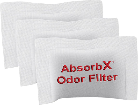 iTouchless Official AbsorbX 3-Pack Trash Can Odor Filter All Natural Activated Charcoal Absorber Stops Garbage Smells Air Freshener Compost Bin Deodorizer for 8 Gal & Bigger Trashcans with Compartment