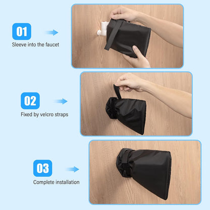 HOMEE 4 Pack Outdoor Faucet Covers for Winter Freeze Protection,Waterproof Outside Faucet Socks,Reusable Spigot Covers Winter Insulated Protection Hose Bib Cover (Black)