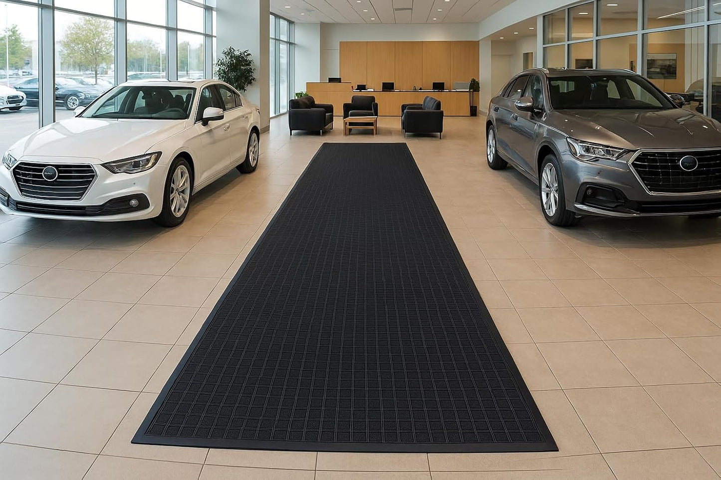 Guardian WaterGuard Indoor/Outdoor Wiper Scraper Floor Mat, Rubber/Nylon, 3'x4', Grey
