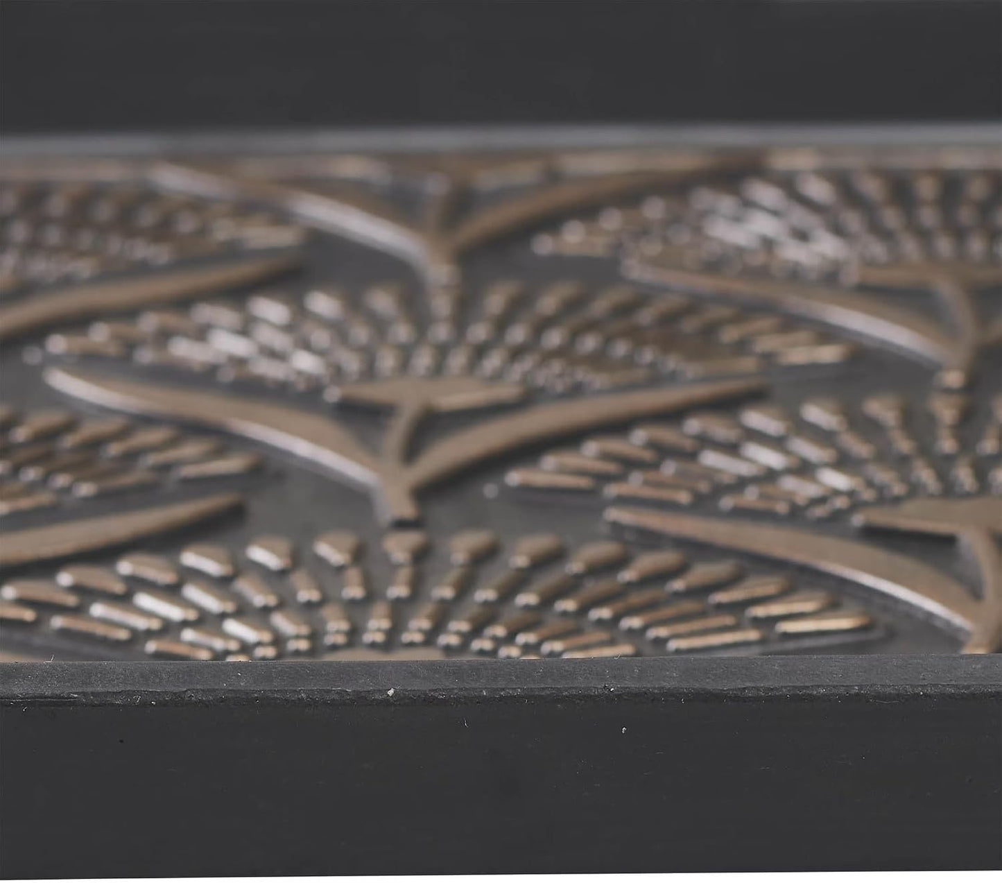 15 x 31 Inch Rubber Boot Tray with Floral Design – Bronze Textured Floor Protector for Entryway, Mudroom, Garage