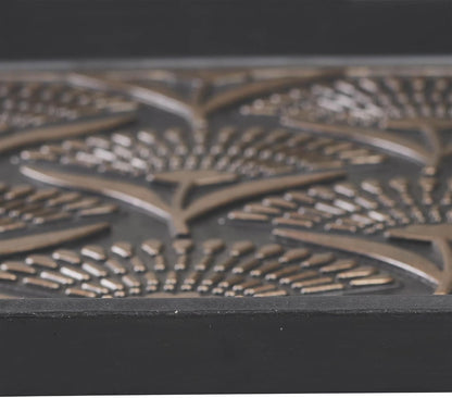 15 x 31 Inch Rubber Boot Tray with Floral Design – Bronze Textured Floor Protector for Entryway, Mudroom, Garage
