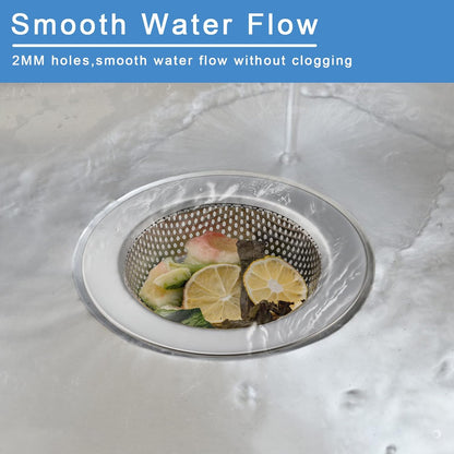 Honmein 2 Pcs Sink Strainer for Most Kitchen Sink Drain Basket, Upgraded Double-Layer Safe Design Kitchen Sink Strainer (Outer Diameter 4.5 Inch)