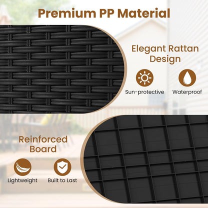 Tangkula 25 Gallon Waterproof Outdoor Storage Box with Lockable Lid | PP Resin, Wicker Patterned, Indoor Outdoor Use, Portable, Versatility, for Deck, Pool, Patio Cushions, Garden Tools