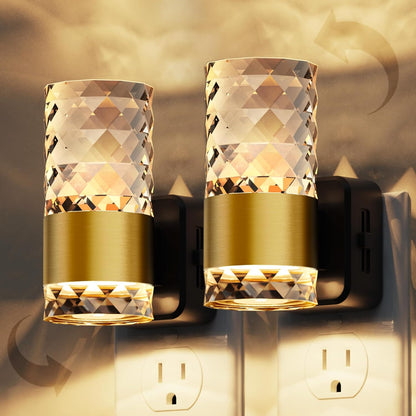 L LOHAS LED Night Light,Dimmable Night Lights Plug into Wall, 2 Pack Acrylic Nightlight with 0-100 LM Adjustable Brightness, 3000K Plug in Night Light with Dusk to Dawn Sensor, for Bathroom Hallway