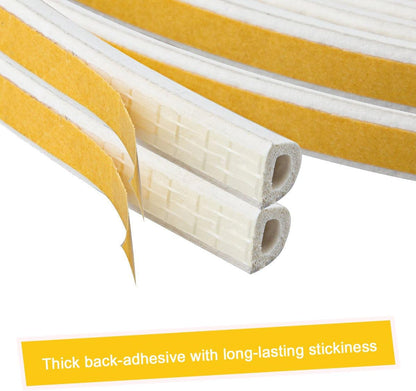 CloudBuyer Door Weather Stripping, Soundproof Insulation Seal Strip for Windows with Self-Adhesive Protection (White, 33Ft)