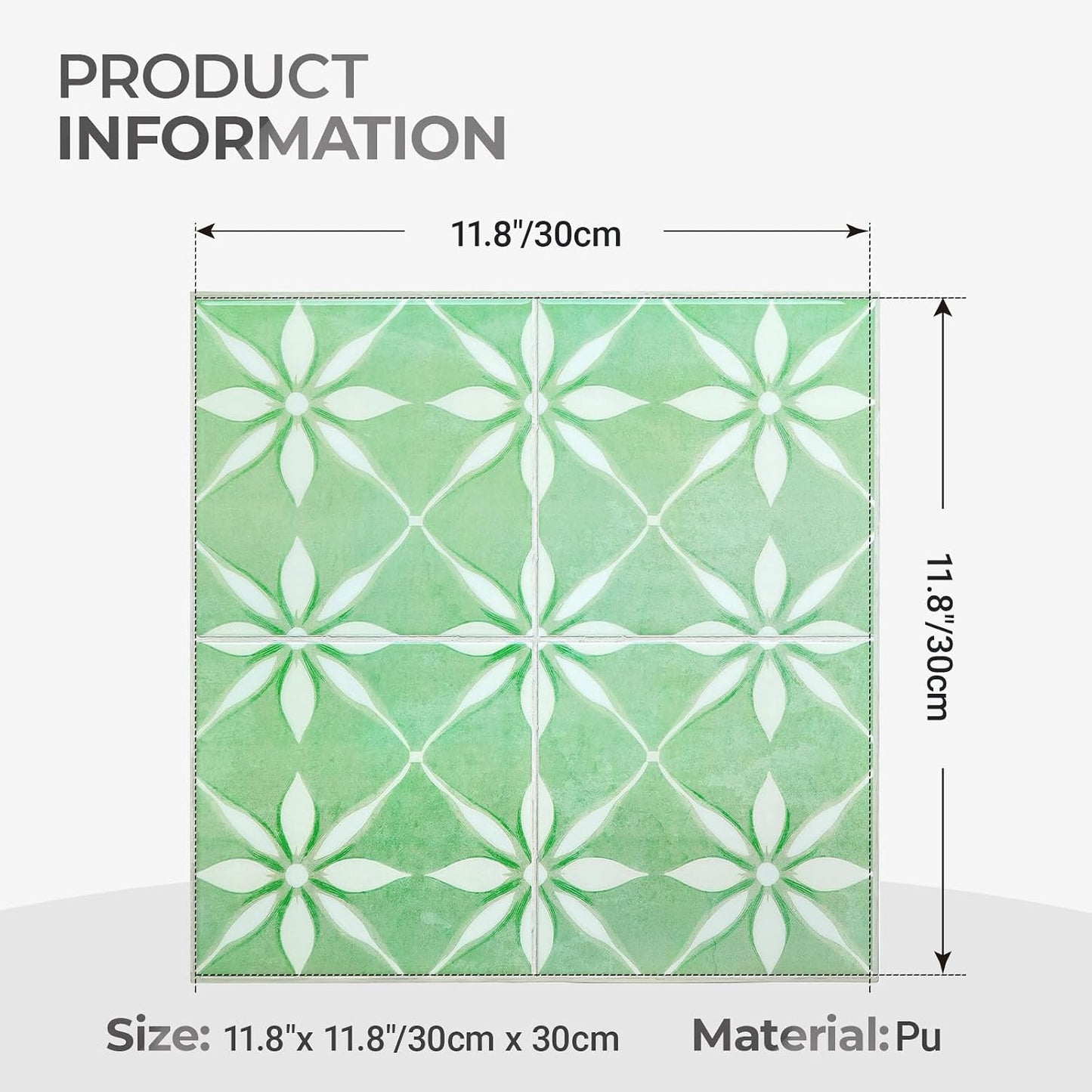 5 Sheets Peel and Stick Backsplash, Self Adhesive Wall Tiles, 3D Adhesive Tile Backsplash, 12"x12"Premium Self Adhesive Wall Tiles Peel and Stickfor Kitchen, Bathroom, RV(Spring Moss)