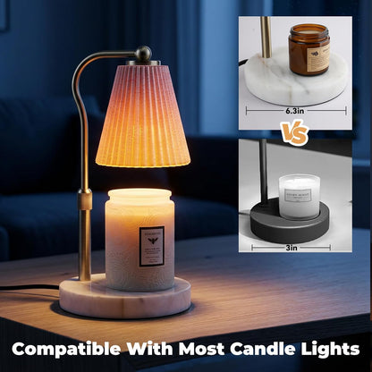 LALISU Candle Warmer Lamp with Timer and Dimmer, Vintage Electric Melter Candle with 2 Bulbs, Melter Scented Height Adjustable Compatible with Jar Candles, House Warming Gifts (Black)