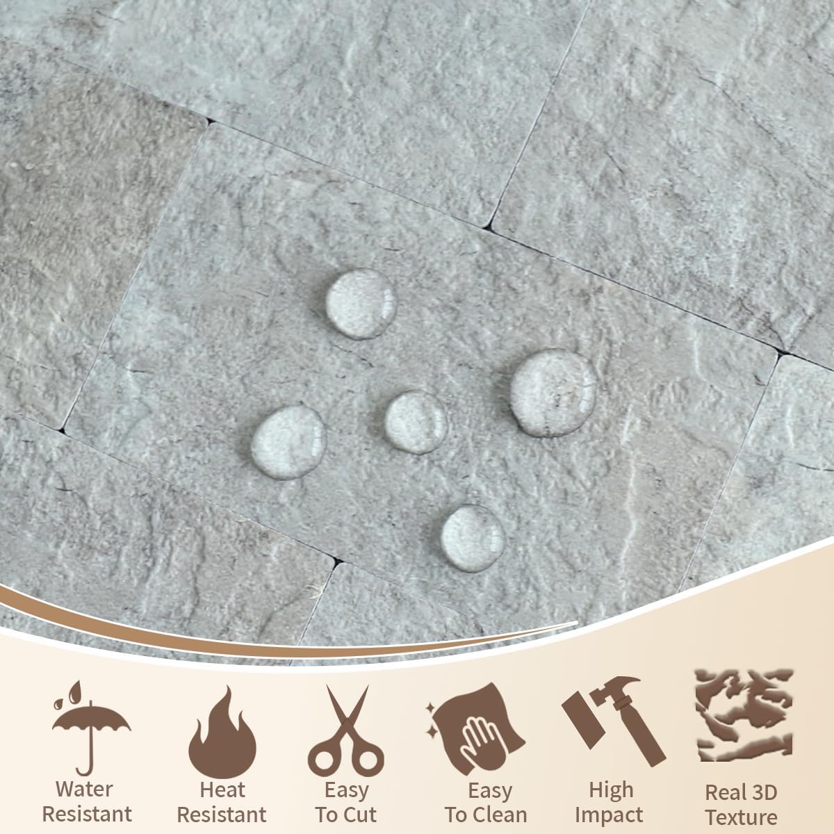 DICOFUN 10-Sheet Polished White Thick PVC Peel and Stick Backsplash, Ceramic Look Subway Tile White Kitchen Backsplash Peel and Stick Wall Tiles