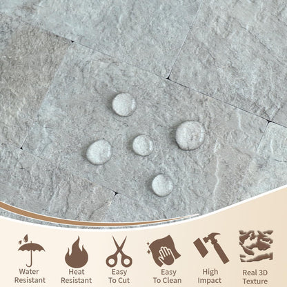 DICOFUN 10-Sheet Polished White Thick PVC Peel and Stick Backsplash, Ceramic Look Subway Tile White Kitchen Backsplash Peel and Stick Wall Tiles
