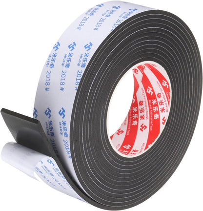 PATIKIL Sponge Rubber Foam Tape, 5/8" W x 1/8" t x 16.4ft l Self-Adhesive Foam Insulation Tape Weather Stripping for Window Door Soundproofing Weatherstrip AC Seal Strip, Black