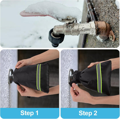 SPORTYOUTH Outdoor Faucet Cover for Winter Freeze Protection, 2 Packs Thick 7.09''W x 9''H Water Socks Pipe Insulated Waterproof Hose Bib Spigot Backflow Cover