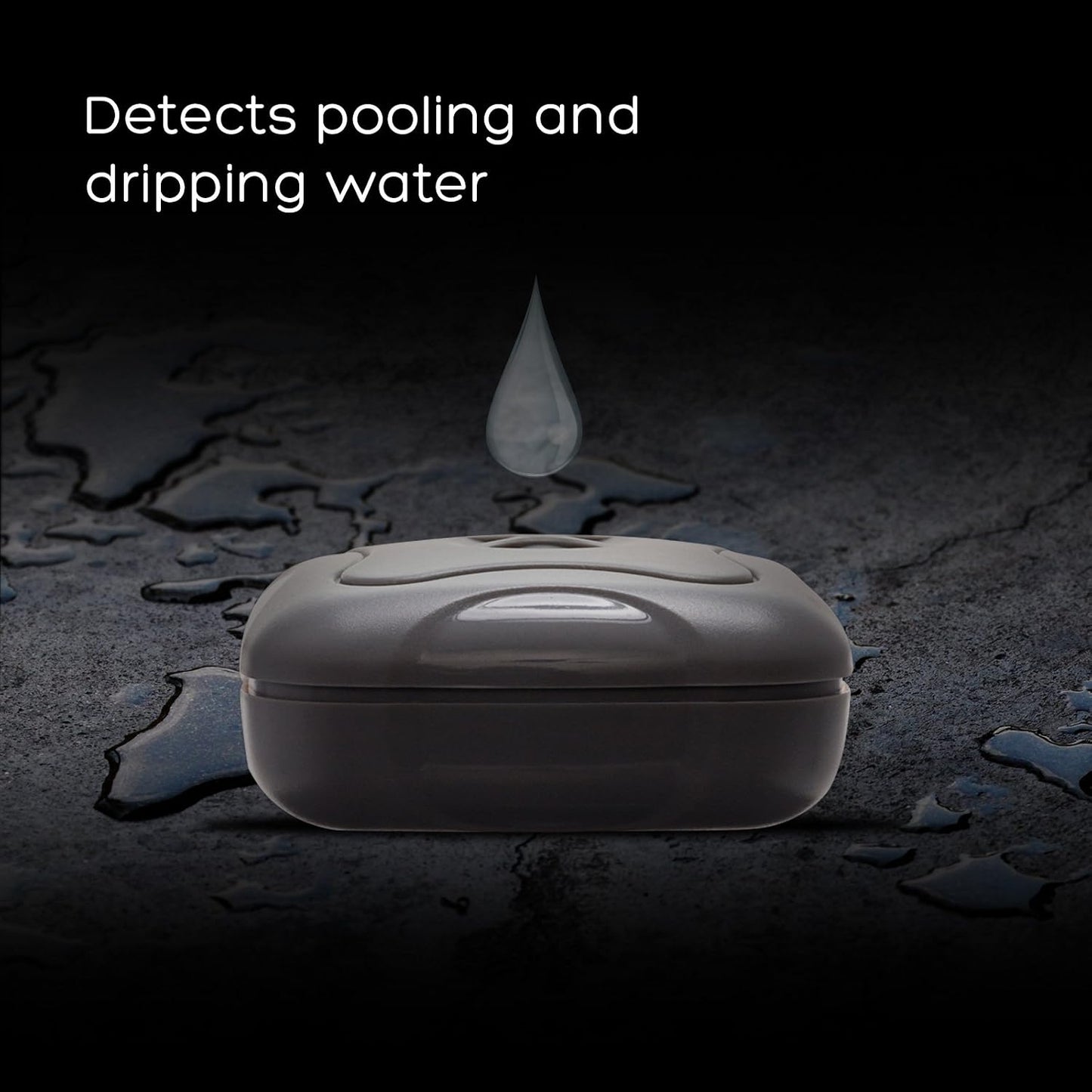 4 Pack Water Leak Detector - 95 dB Flood Detection Alarm Sensor for Bathrooms, Basements, Laundry Rooms, Garages, Attics and Kitchens by Mindful Design (Grey)