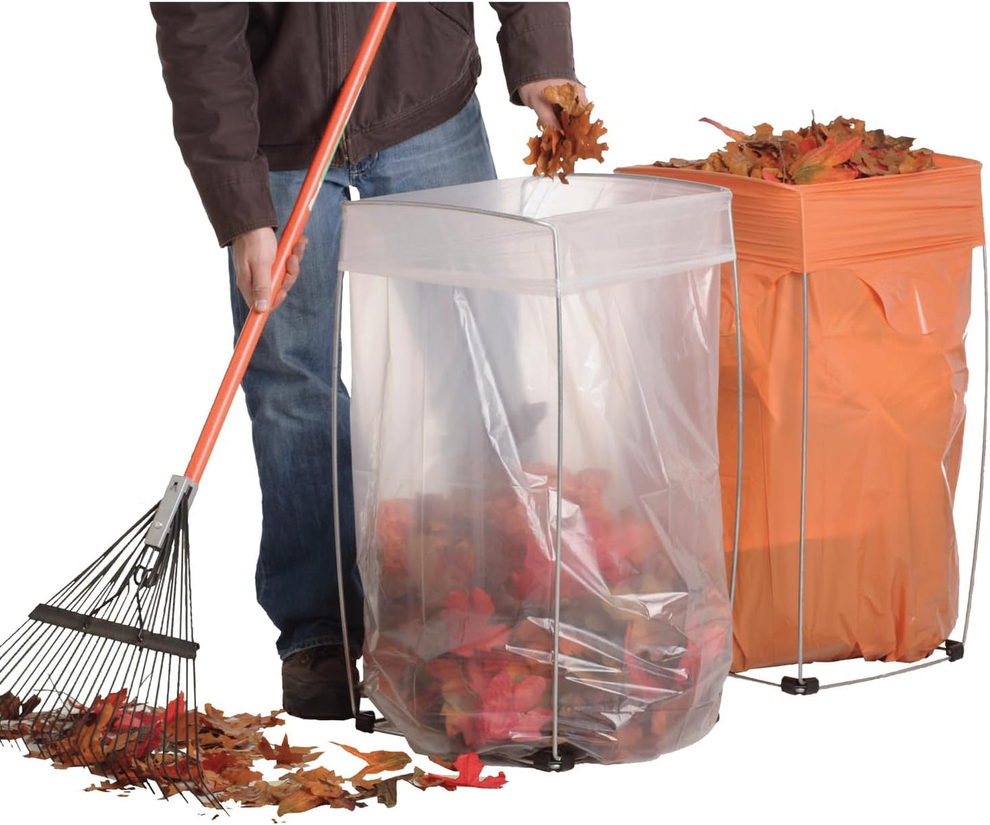 Bag Holder Stand for 39-45 Gallon Plastic & Paper Bags, 30" - For Garbage, Trash, Leaves, Lawn Yard Work, Laundry, Parties - Heavy Duty Indoor Outdoor Portable Metal Rack Dismantles for Easy Storage