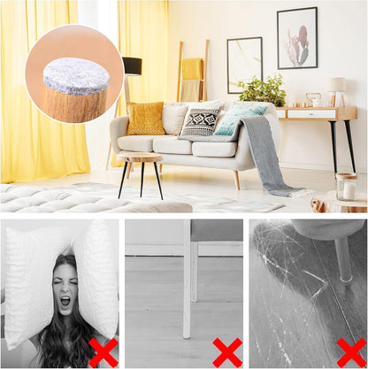 Felt Furniture Pads, 3 Rolls Furniture Felt Pads Hardwood Floor Wall Protectors Non Slip Self Adhesive Cuttable Black Strip Tape Floor Protectors for Table Chair Bed Sofa Legs