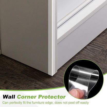 PATIKIL Clear Edge Protector Strip, 0.8 in x 9.8 ft Table Edge Protector Self Adhesive Cabinet Soft Corner Guard for Furniture Countertop Kitchen Wall Window