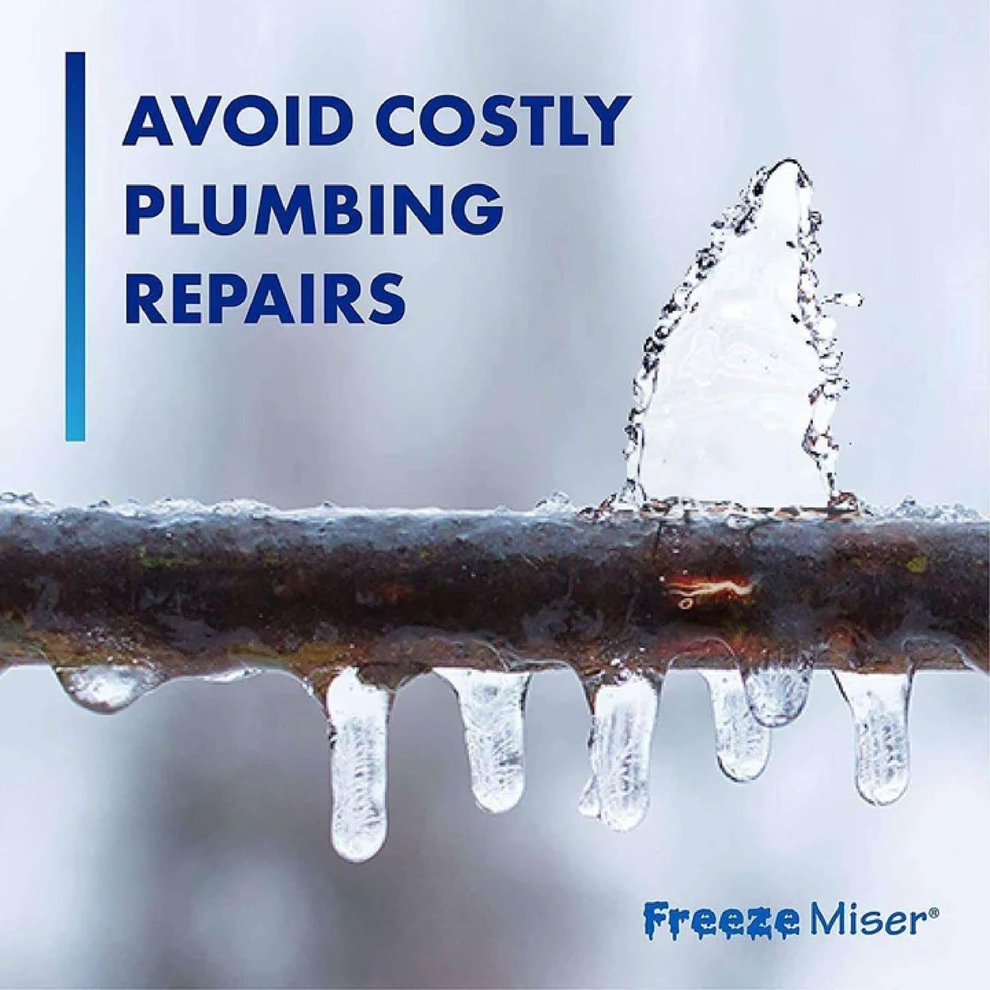 Freeze Miser Outdoor Faucet & Spigot Freeze Protection – Patented Valve Shield, Activates at Water Temperature Below 37°F/3°C – Durable Winter Cover Alternative – Quick Install, Saves Water – 1 Pack
