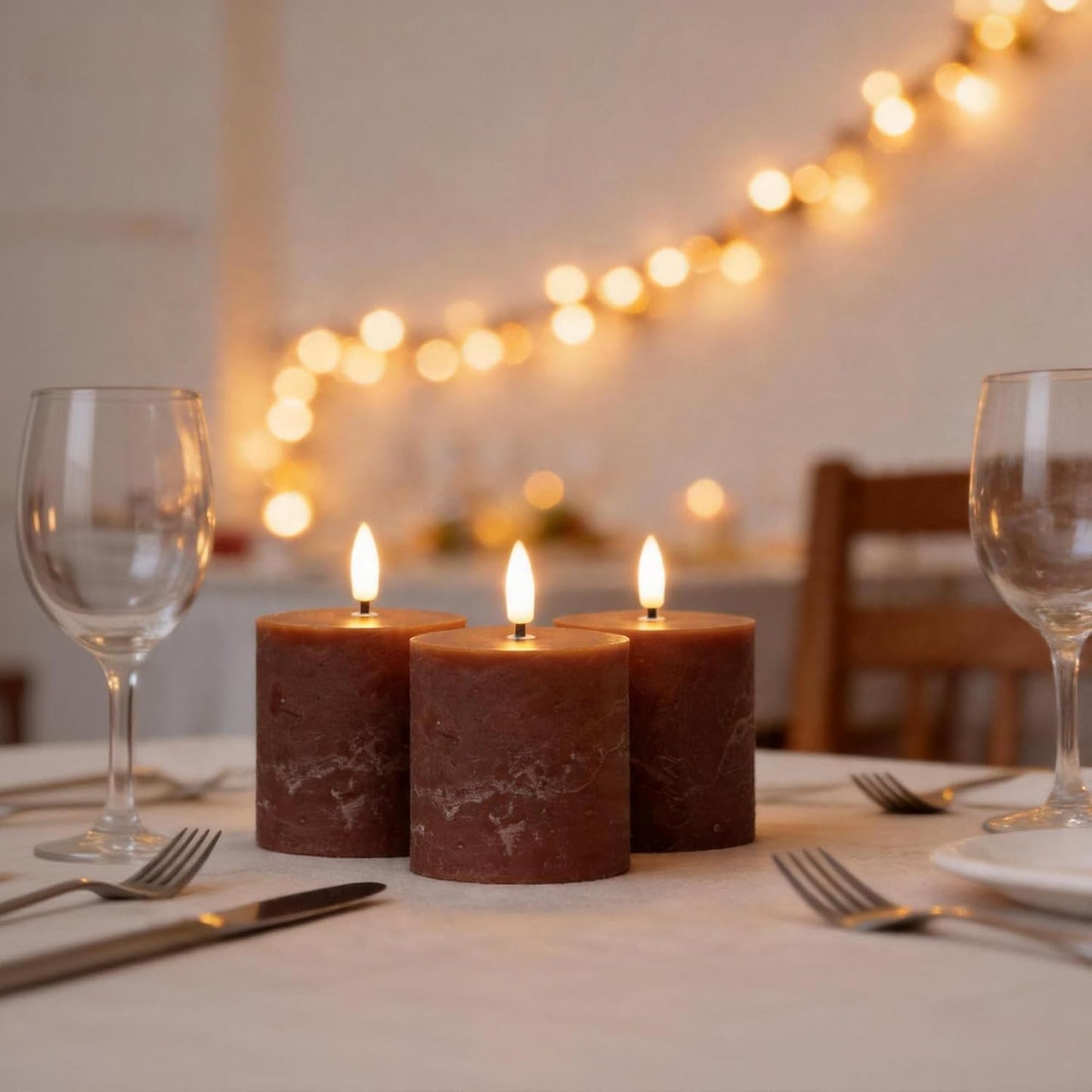 White Flameless Candles Set of 3 (3"x3") Battery Operated LED Pillar Candles with Remote and Timer, Real Wax Flickering Candles for Fireplace Bedroom Living Room Home Decor and Indoor Use