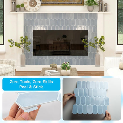 Art3d 10-Sheet Heavy-Duty Peel and Stick Backsplash, Self-Adhesive Vinyl Wall Tiles for Kitchen Countertop Bathroom, White