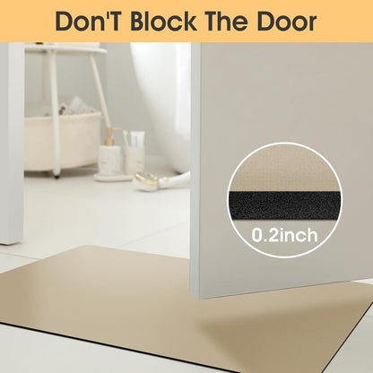 ACCUMTEK Non Slip Bath Mat, Thin Bathroom Rugs Fit Under Door, Quick Dry Bath Mats, Machine Washable Bath Rugs for Bathroom, Bathtub & Kitchen, Grey/Bordered/24 x17