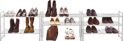 Simple Houseware 3-Tier Stackable Shoes Rack Storage Shelf, Black
