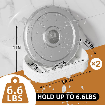 LEVERLOC Soap Dish Holder for Shower Suction Cup Wall Mounted Self Draining NO-Drilling Removable Bar Soap Sponge Holder for Bathroom Bathtub Kitchen Sink Waterproof Strong Vacuum Suction Adhesion