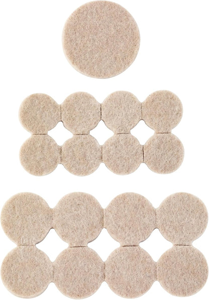 Scotch Felt Pads, Felt Furniture Pads for Protecting Hardwood Floors, Beige, Multi-Pack, 16-3/4 in., 16-1 in., 4-1.5 in., Round, 36 Pads Total