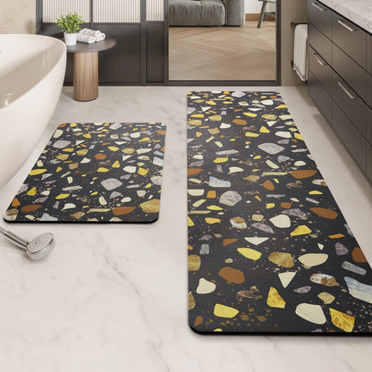 MontVoo -Bath Mat-Rubber Backing Non SlipThin Bathroom Rugs Fit Under Door- Quick Dry Absorbent Faux Suede Surface Grey Bathroom Floor Mats-Shower Rug for in Front of Bathtub Shower Gray 16x24