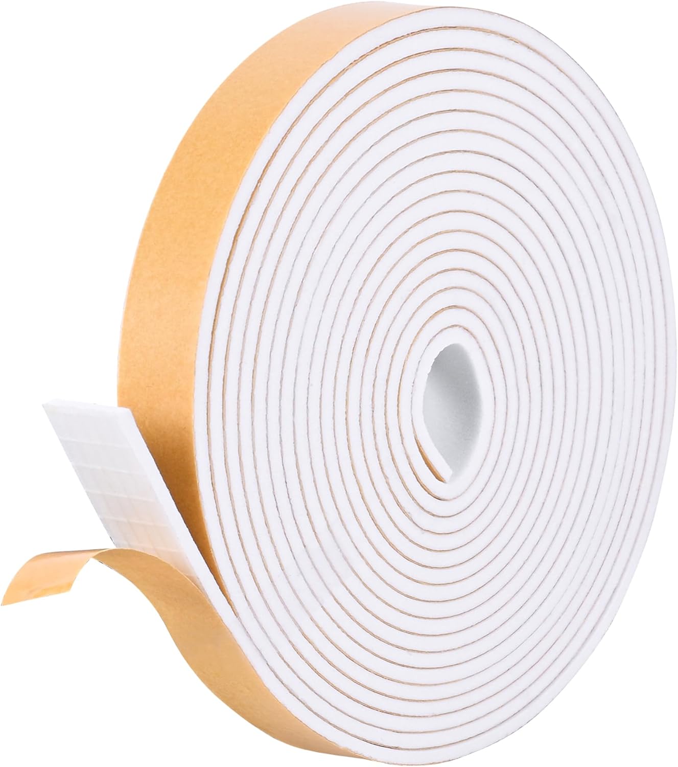 Self Adhesive Foam Tape Weatherstrip 1/2in x 1/4in x 42Ft High Density Foam Insulation Strips Foam Seal Weather Stripping with Strong Adhesive for Door and Window Sound Isolation Soundproofing, White