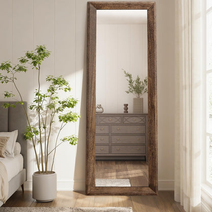 AAZZKANG Full Length Mirror Rectangle Wood Framed Large Wall Mirrors Black | 47"x16" Bedroom Living Room Bathroom Dressing Room Entryway Hanging Mirror