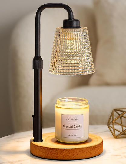 Candle Warmer Lamp with Timer Dimmable, Wax Warmer for Scented Jar Candles, Adjustable Height Candle Lamp for Home Decor, Birthday Gifts for Women Mom House Warming Gifts, Matte Black