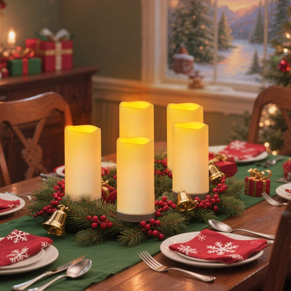 Flameless Candles 4" 5" 6" Set of 3 Ivory Outdoor Indoor Pillars 3" Diameter Battery Operated Flickering Candles Include 10-Key Remote Timer Function 400+ Hours Requires 2 AA Batteries（3 Pack)