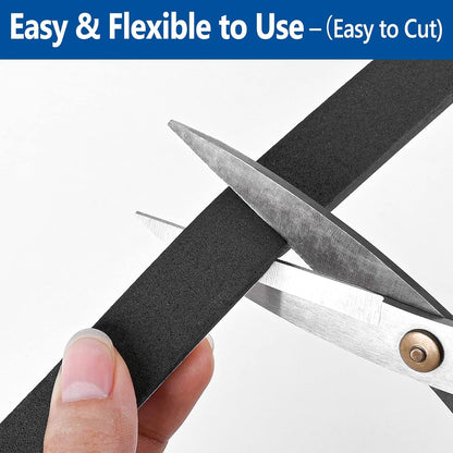 Kikerike Self Adhesive Foam Tape Weatherstrip 1/2In x 1/4In x 16.5Ft High Density Foam Insulation Strips Seal Weather Stripping with Strong Adhesive for Door and Window Sound Isolation Soundproofing