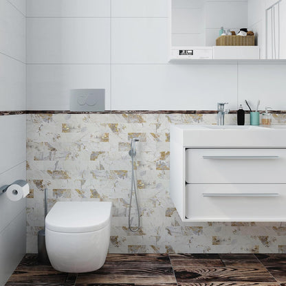 Vamos Tile 100-Piece Glossy Dolomite White Peel and Stick Backsplash Tile,3''x6'' PVC Subway Tile with White Grout, Stick on Backsplash for Kitchen/Bathroom/Fireplace