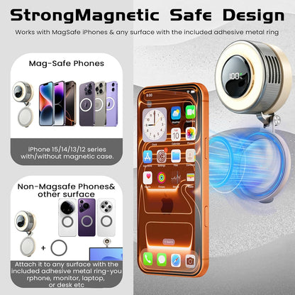 Portable Clip-On Fan, Mini USB Rechargeable 360° Rotatable Fan, Personal Fan 3-Speed Silent Mini Bladeless Fans