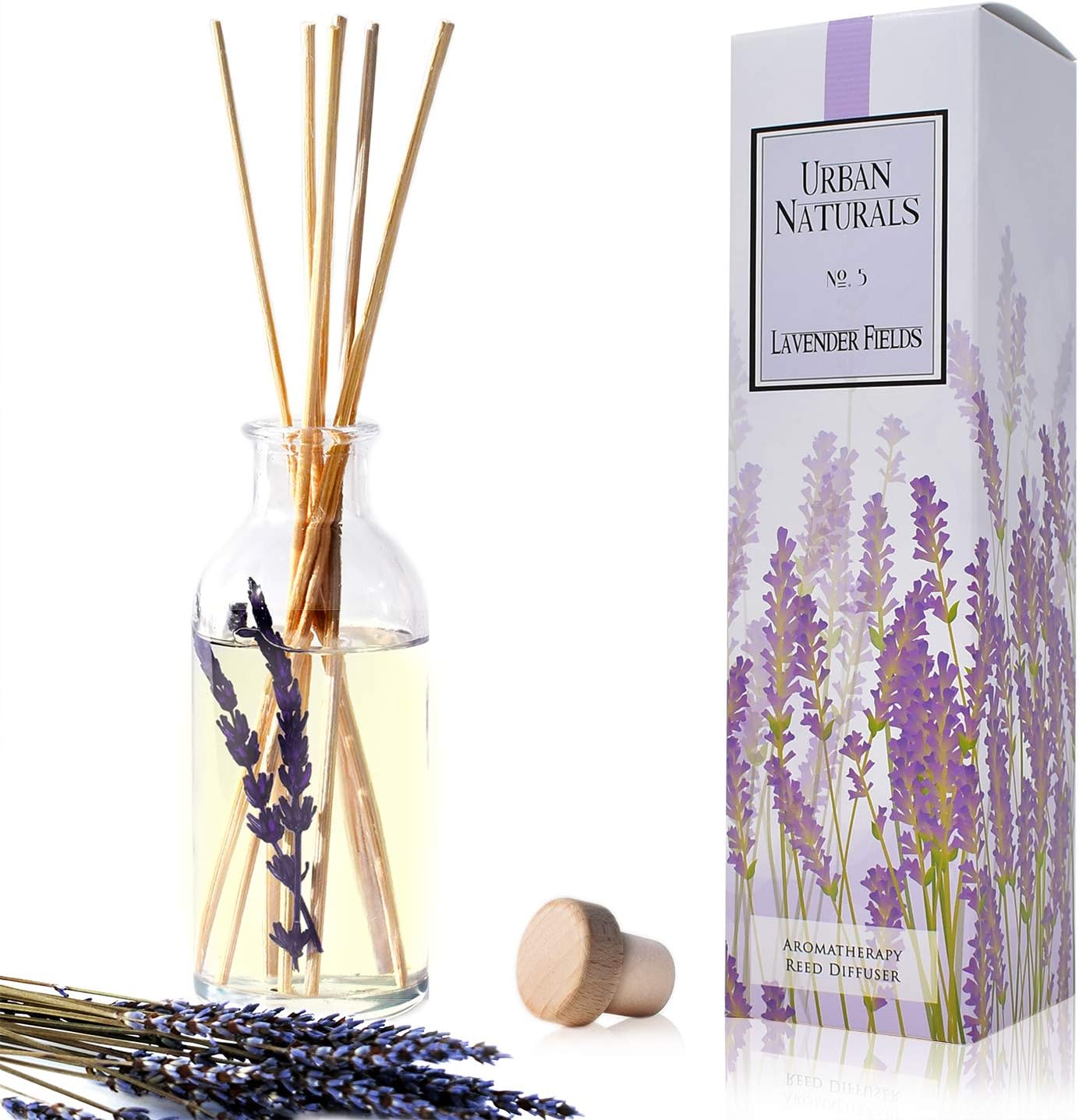 Urban Naturals Smoked Vanilla Reed Diffuser Set with Vanilla Bean, Sandalwood & Leather | Made in the USA - Colors B